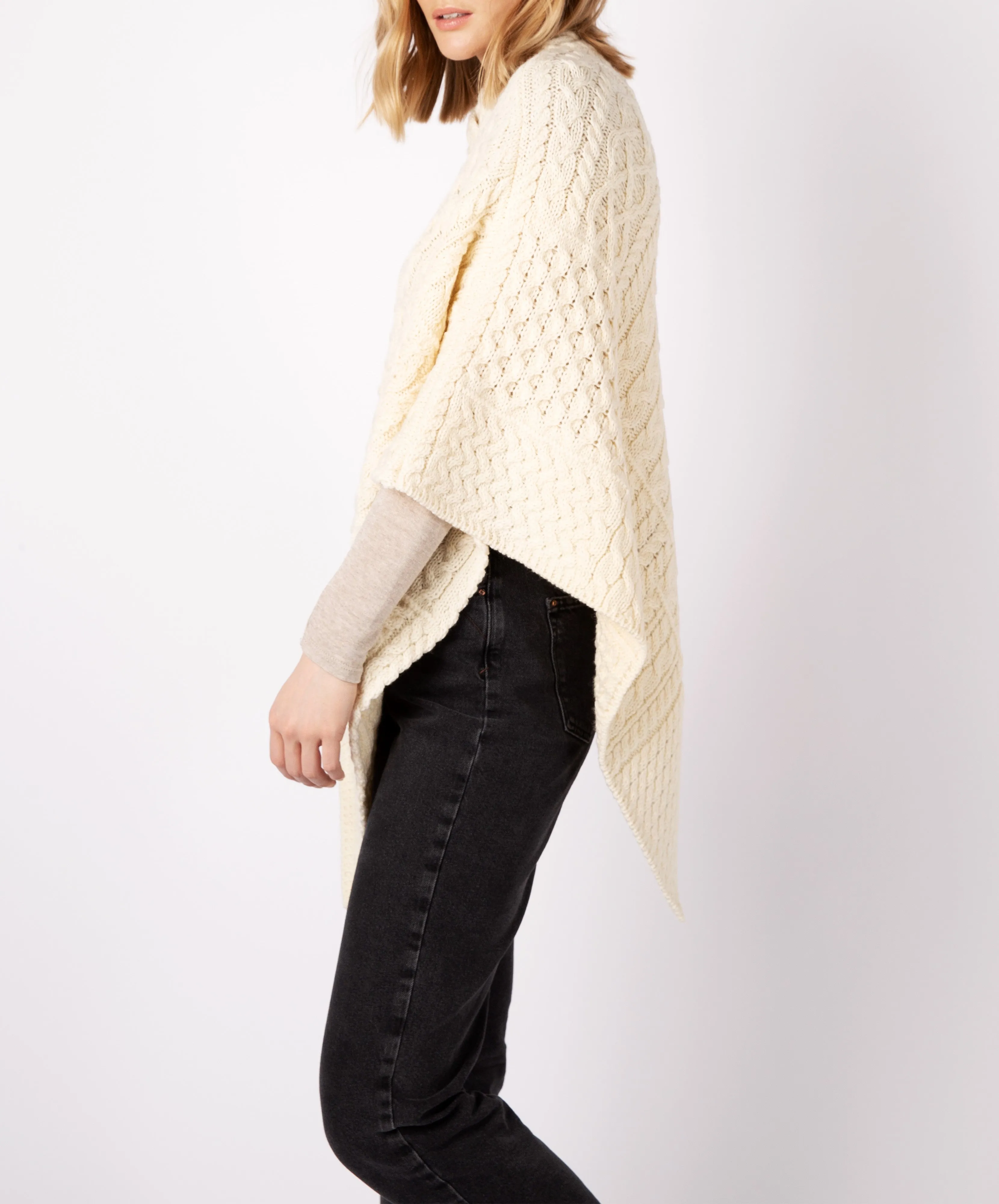 Elm Patchwork Poncho Natural