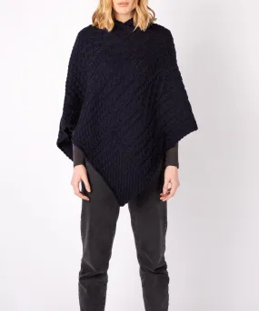 Elm Patchwork Poncho Navy