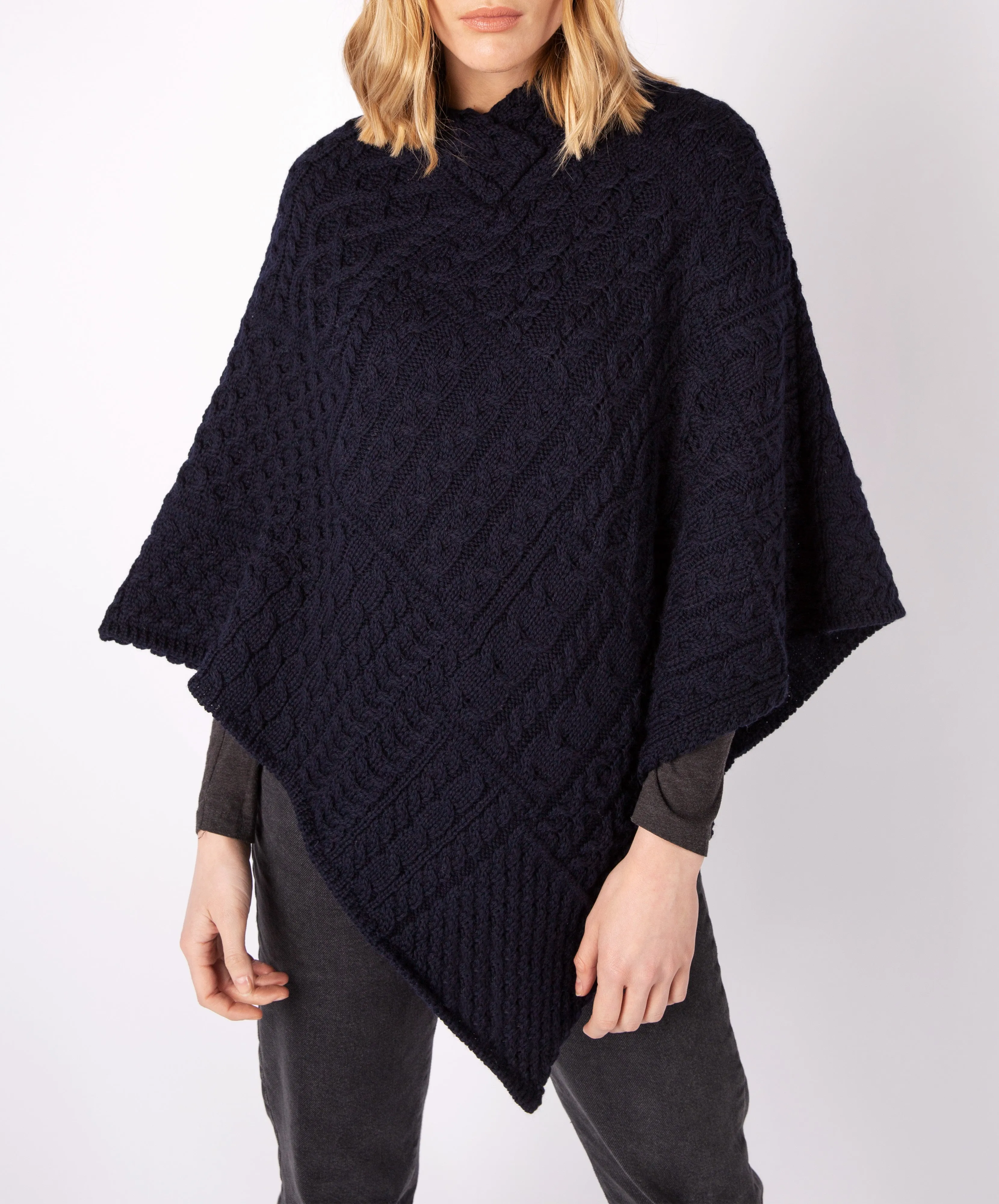 Elm Patchwork Poncho Navy