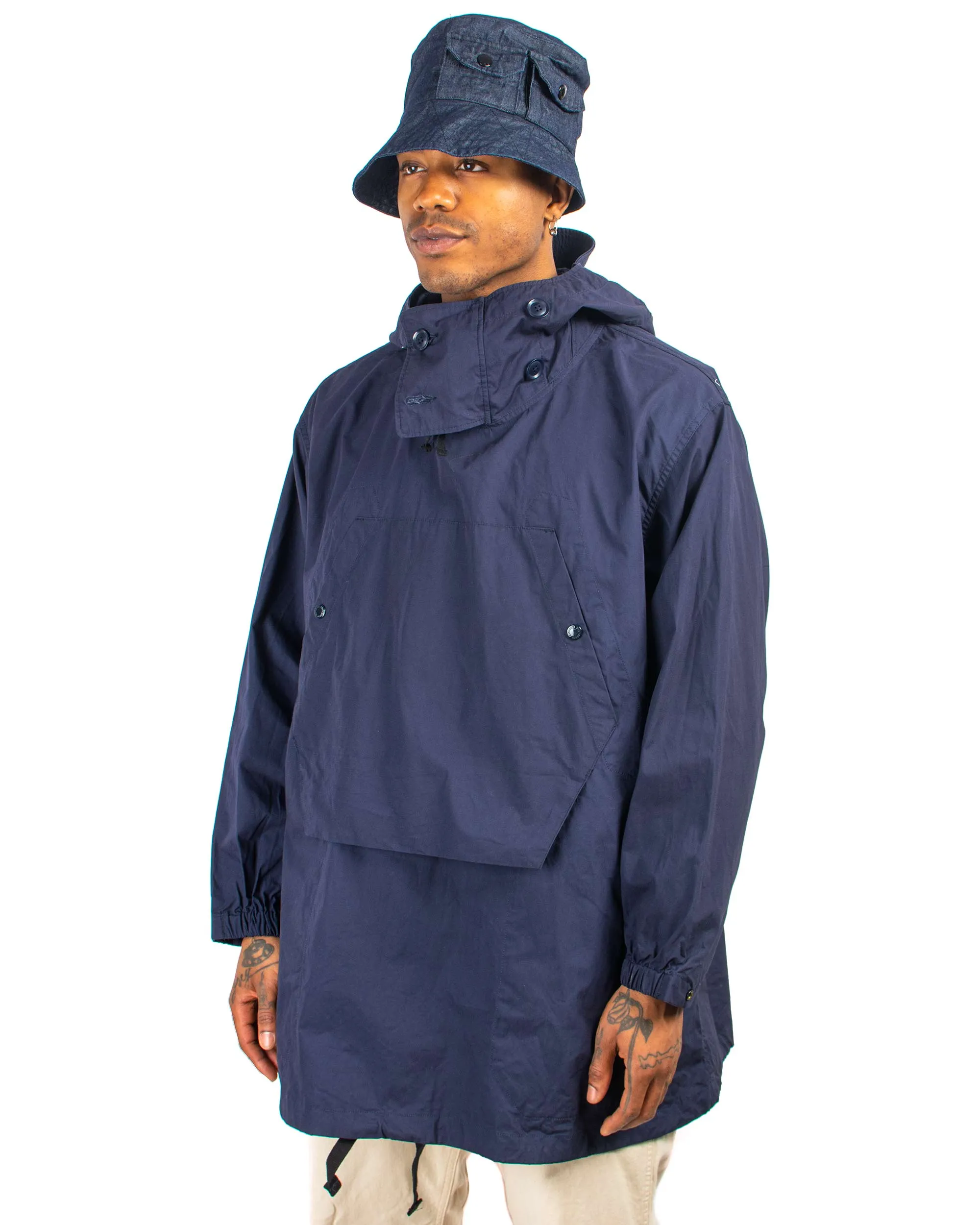 Engineered Garments Over Parka Navy Cotton Duracloth Poplin