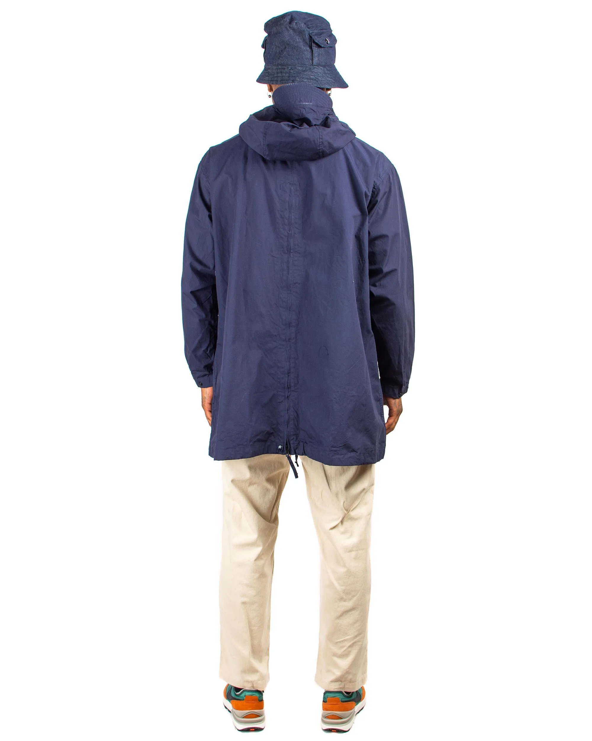 Engineered Garments Over Parka Navy Cotton Duracloth Poplin