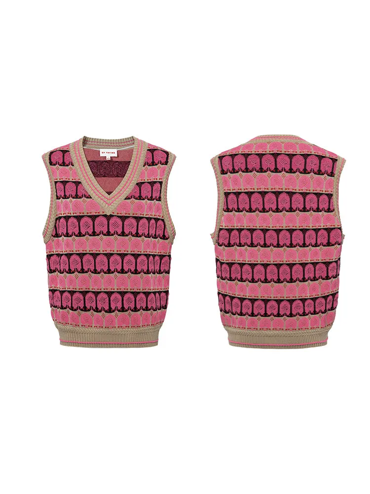 EP YAYING Jacquard-knit Gilet