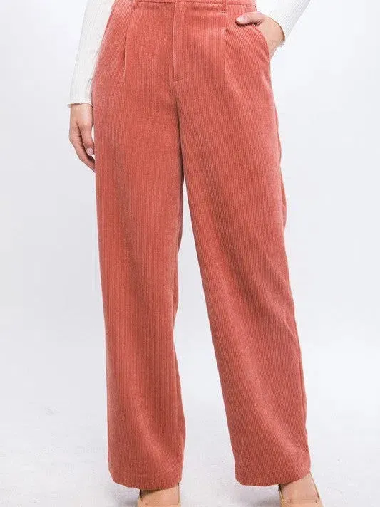 Everyday Style Corduroy Trouser Pants