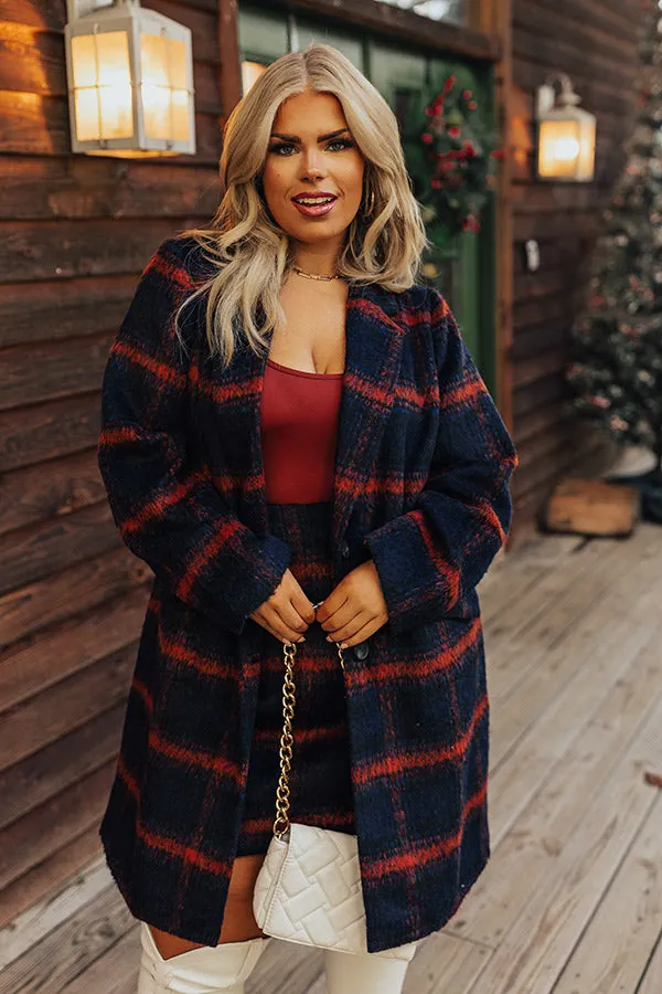 Fall Frenzy Plaid Coat Curves