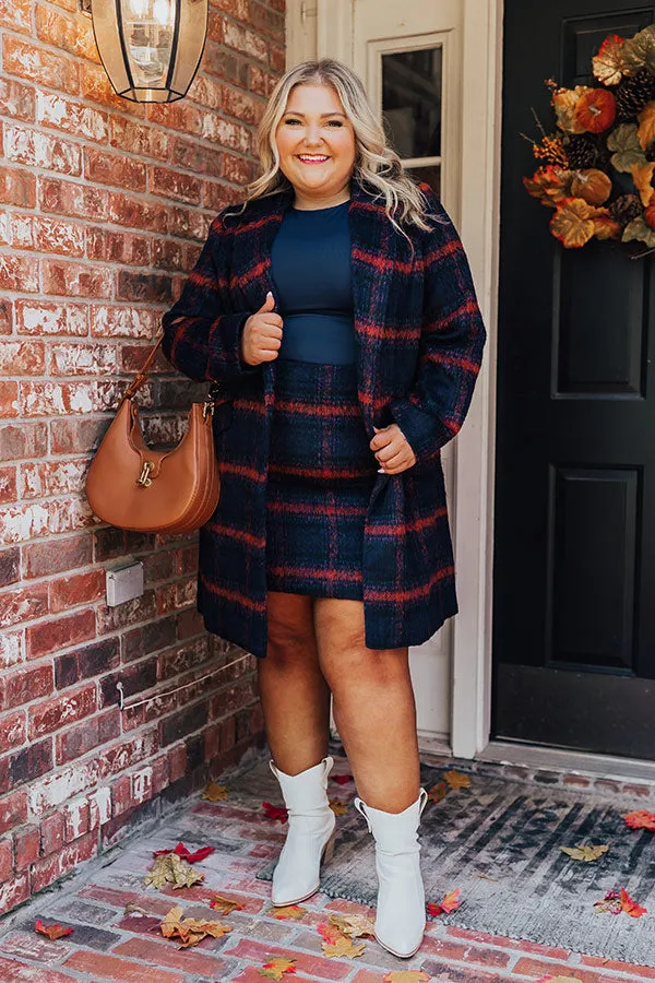 Fall Frenzy Plaid Coat Curves