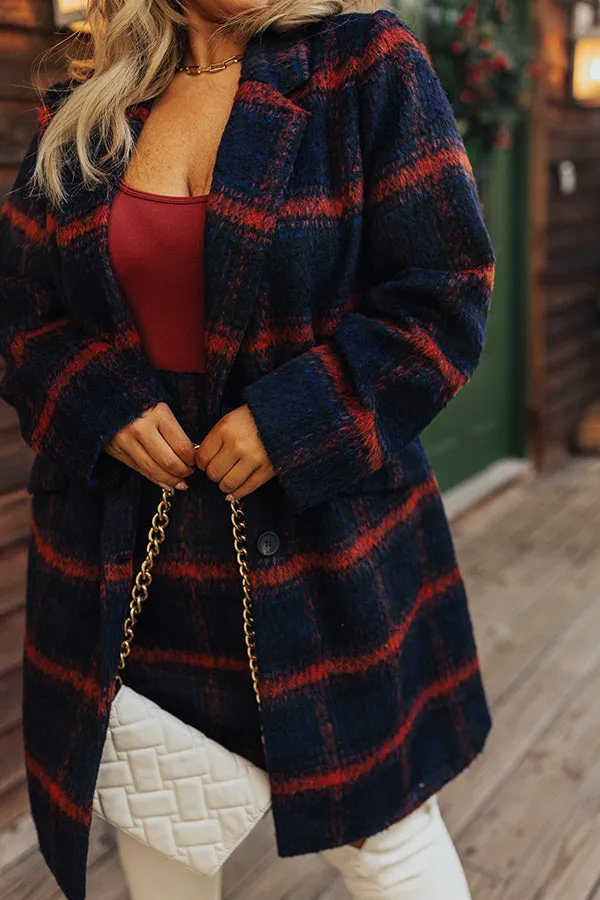 Fall Frenzy Plaid Coat Curves