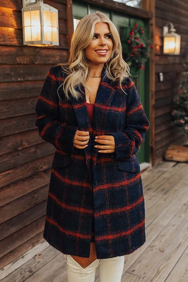 Fall Frenzy Plaid Coat Curves