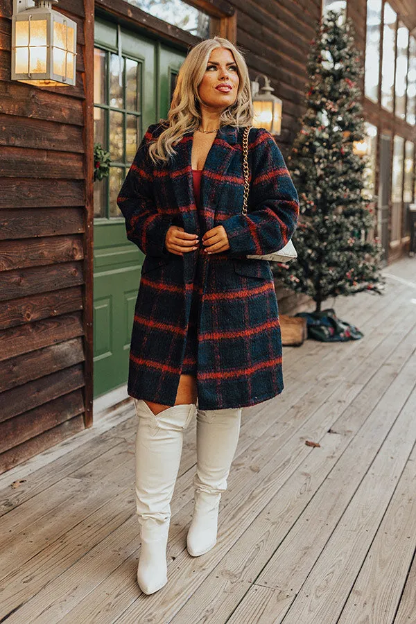 Fall Frenzy Plaid Coat Curves