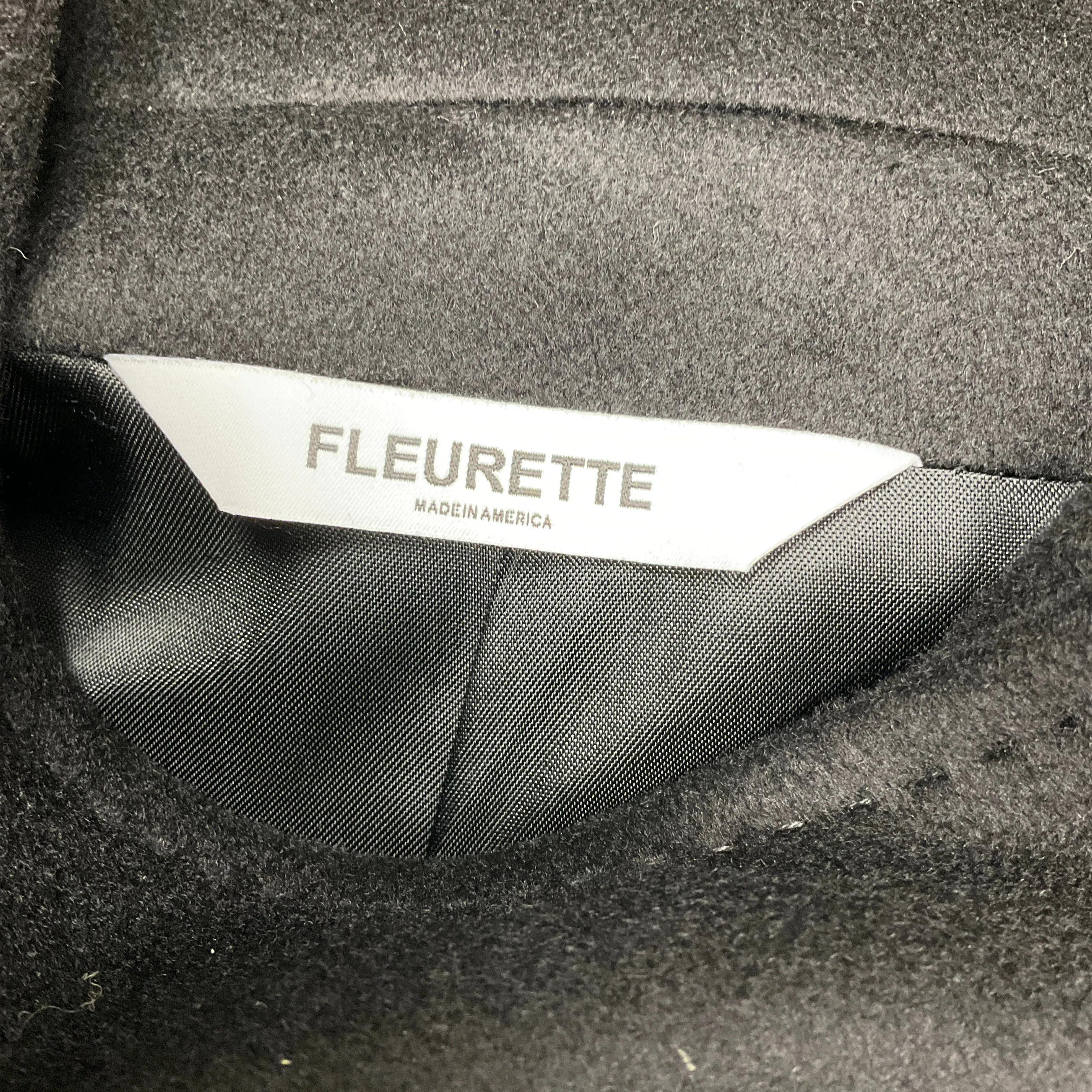 Fleurette Black Button-Front Cashmere Coat