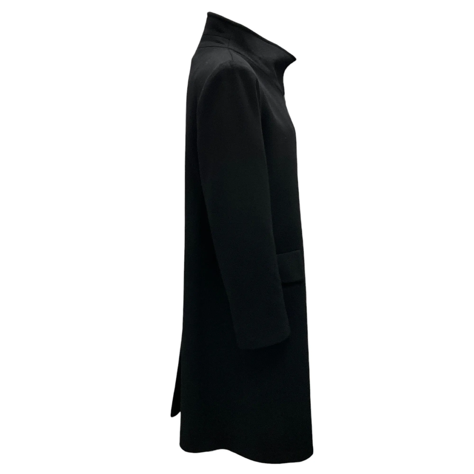 Fleurette Black Button-Front Cashmere Coat