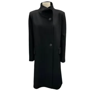 Fleurette Black Button-Front Cashmere Coat