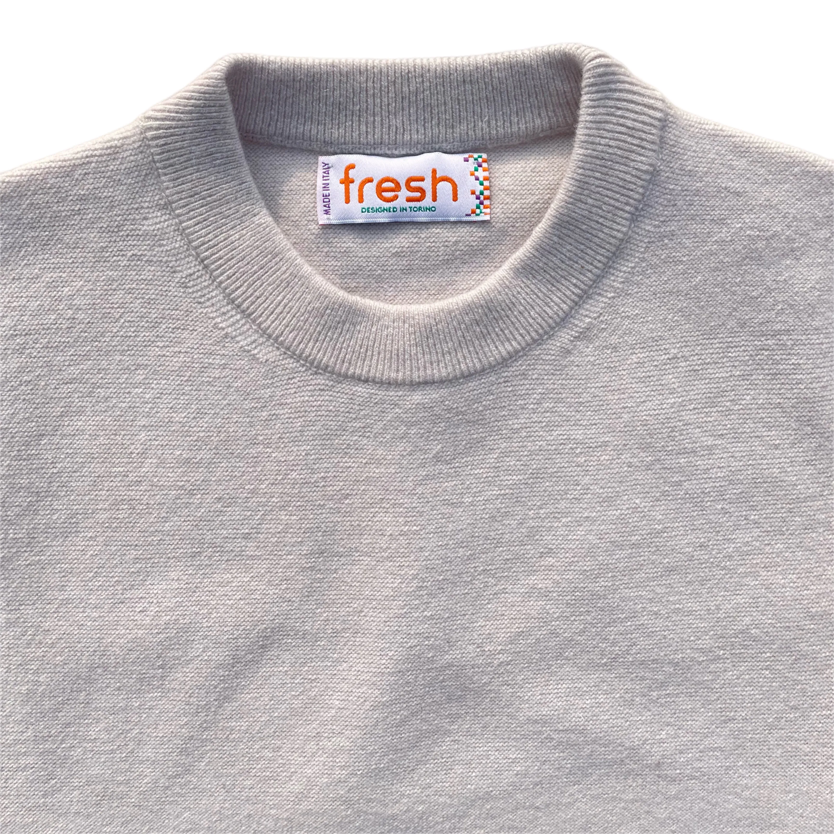 FRESH Crew Neck Wool Sweater Mastice White