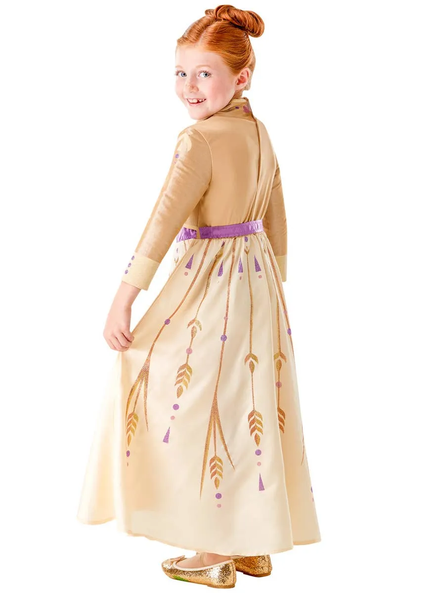 Frozen 2 Prologue Girls Deluxe Gold Anna Costume