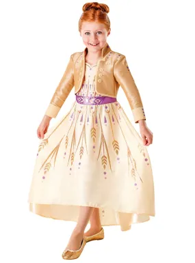 Frozen 2 Prologue Girls Deluxe Gold Anna Costume