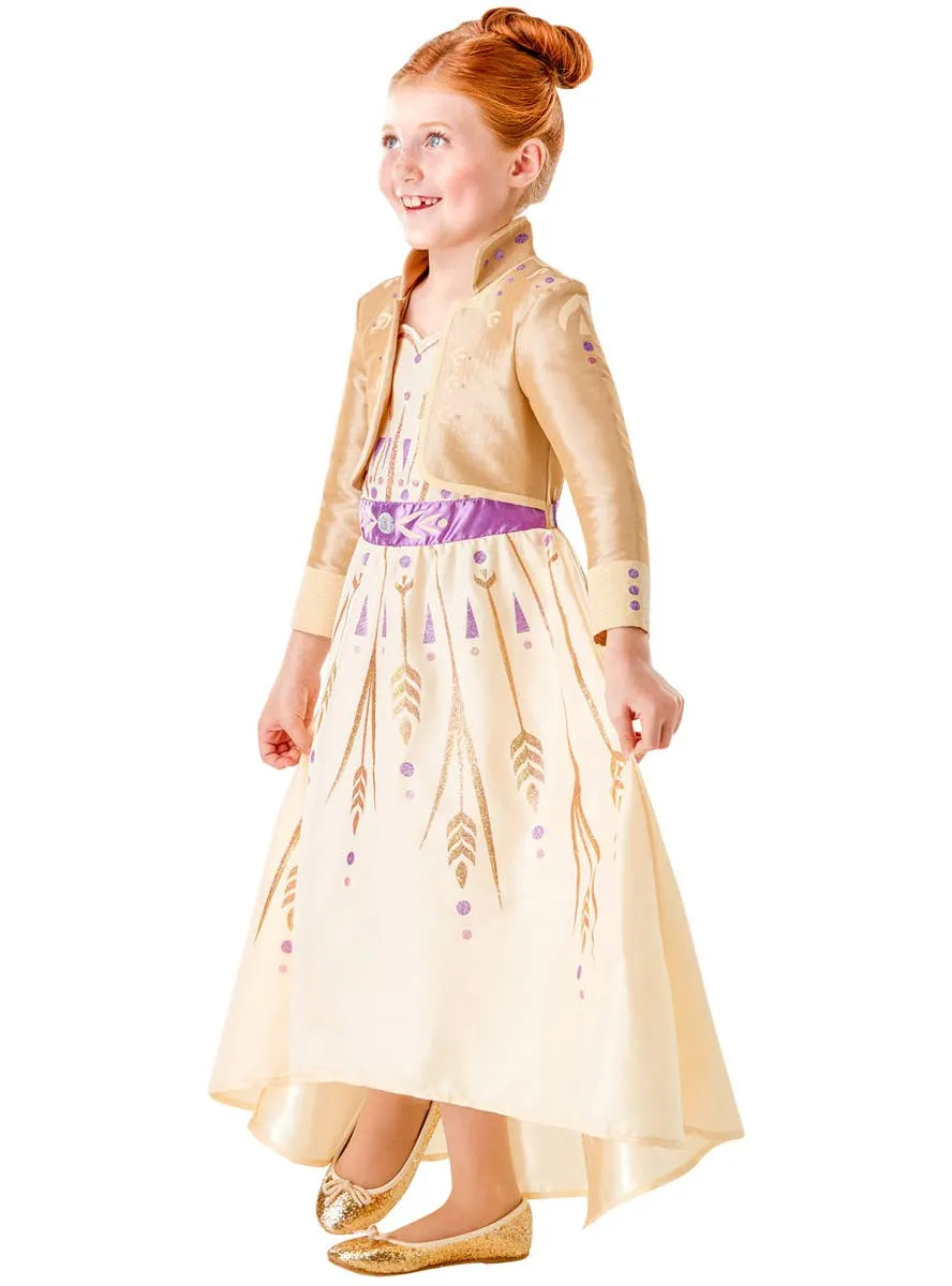 Frozen 2 Prologue Girls Deluxe Gold Anna Costume