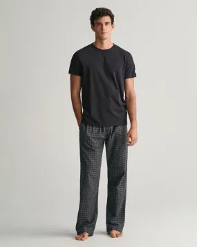 GANT - Flannel Pyjama Set, Jersey Crew Neck, Dark Grey Melange