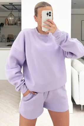 glamify lilac essential sweater short set