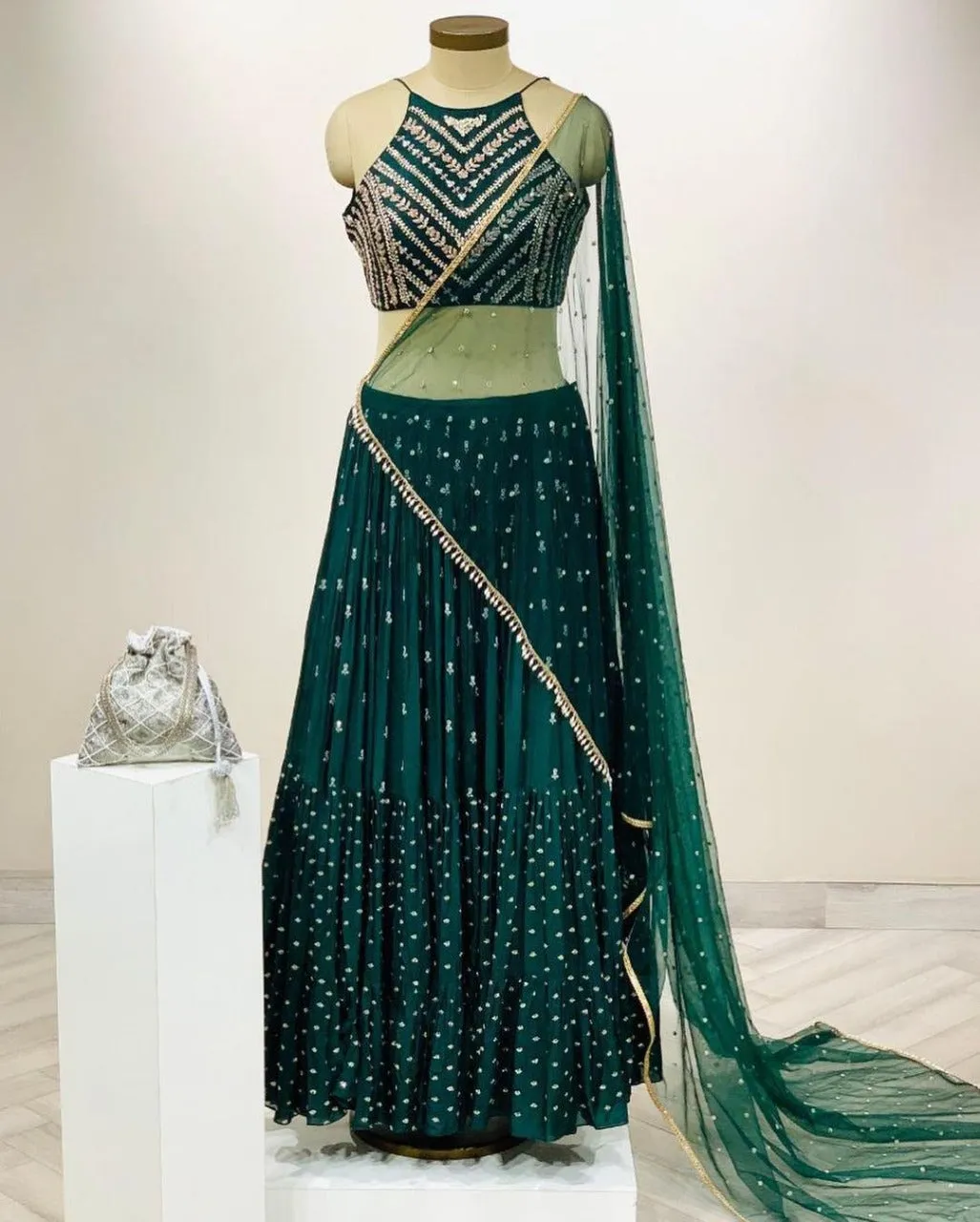 GREEN-THREAD-SEQUENCE-PARTY-WEAR-LEHENGACHOLI