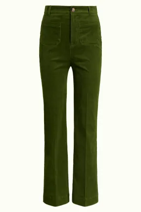 Groene corduroy broek | King Louie garbo pocket pants corduroy olive green