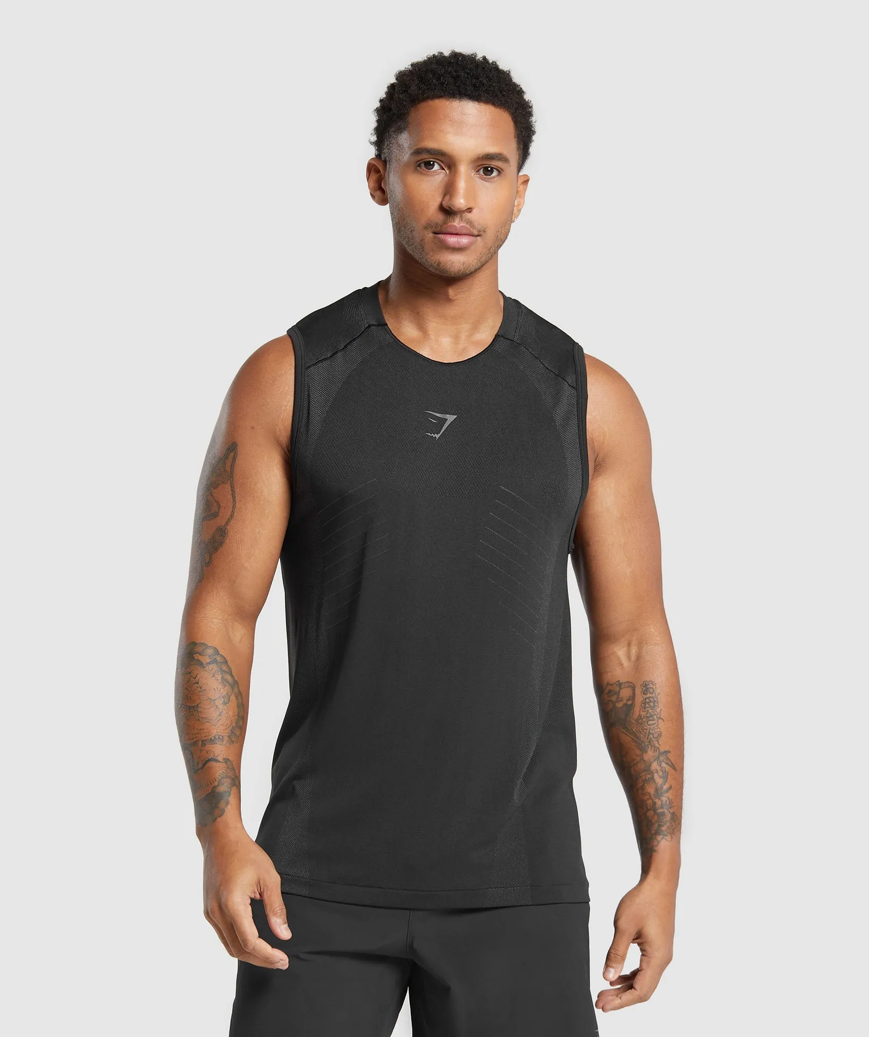 Gymshark Apex Seamless Tank - Black/Dark Grey