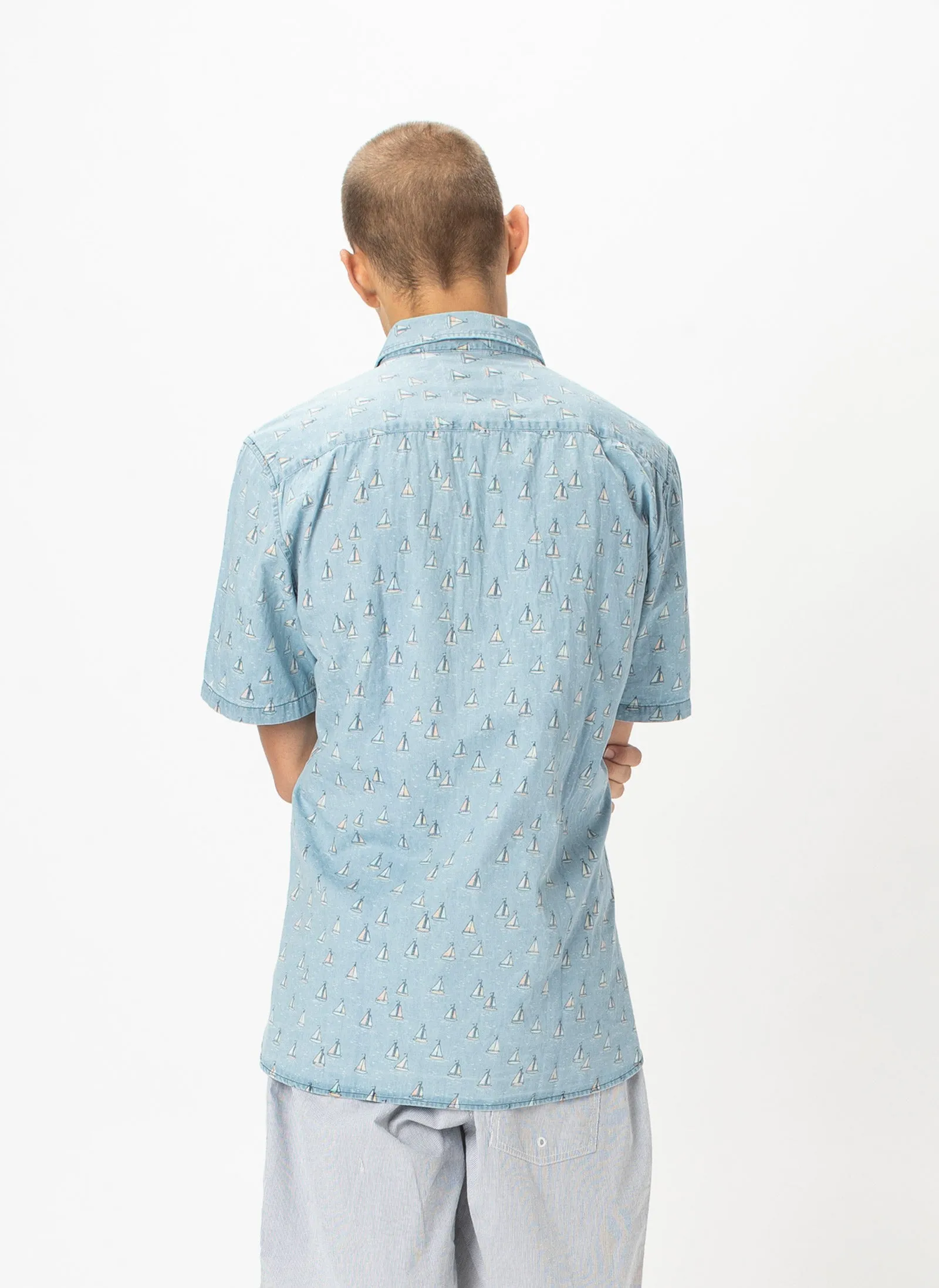 Holiday Short-Sleeve Shirt Indigo Yachts - Sale