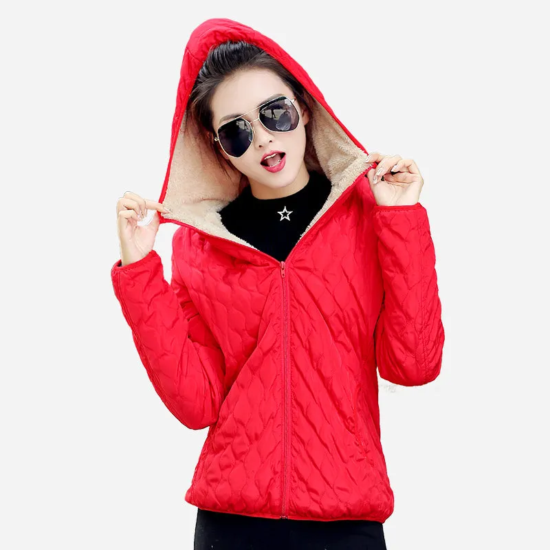 Hooded Fleece Women Winter Jacket 2017 New Arrival Casual Warm Long Sleeve Plus Size Ladies Basic Coat jaqueta feminina