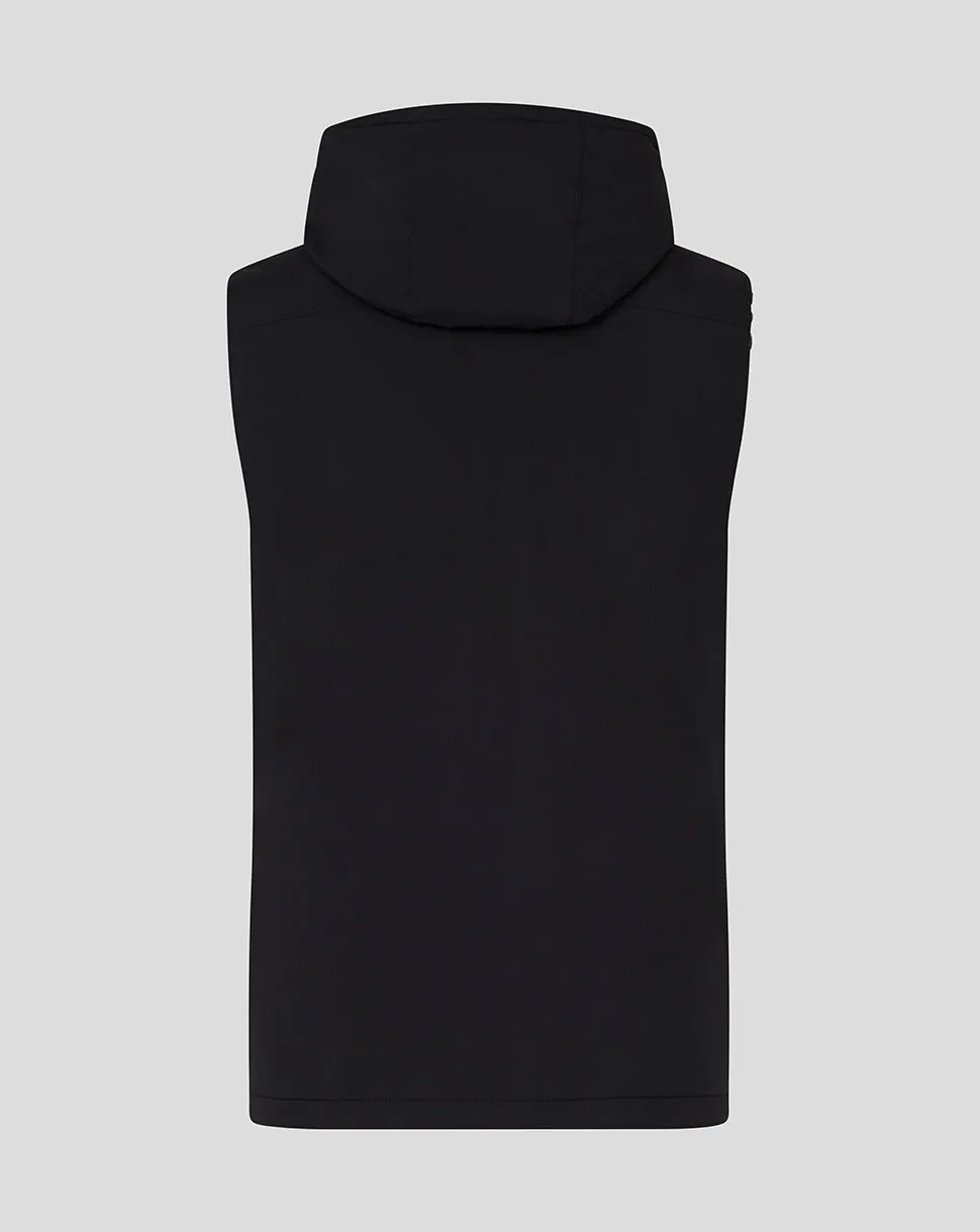 HOODED GILET - CAVIAR