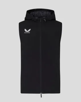 HOODED GILET - CAVIAR