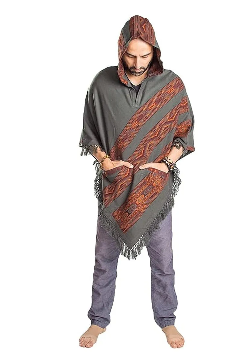 Hooded Poncho With Pockets (Elevate)