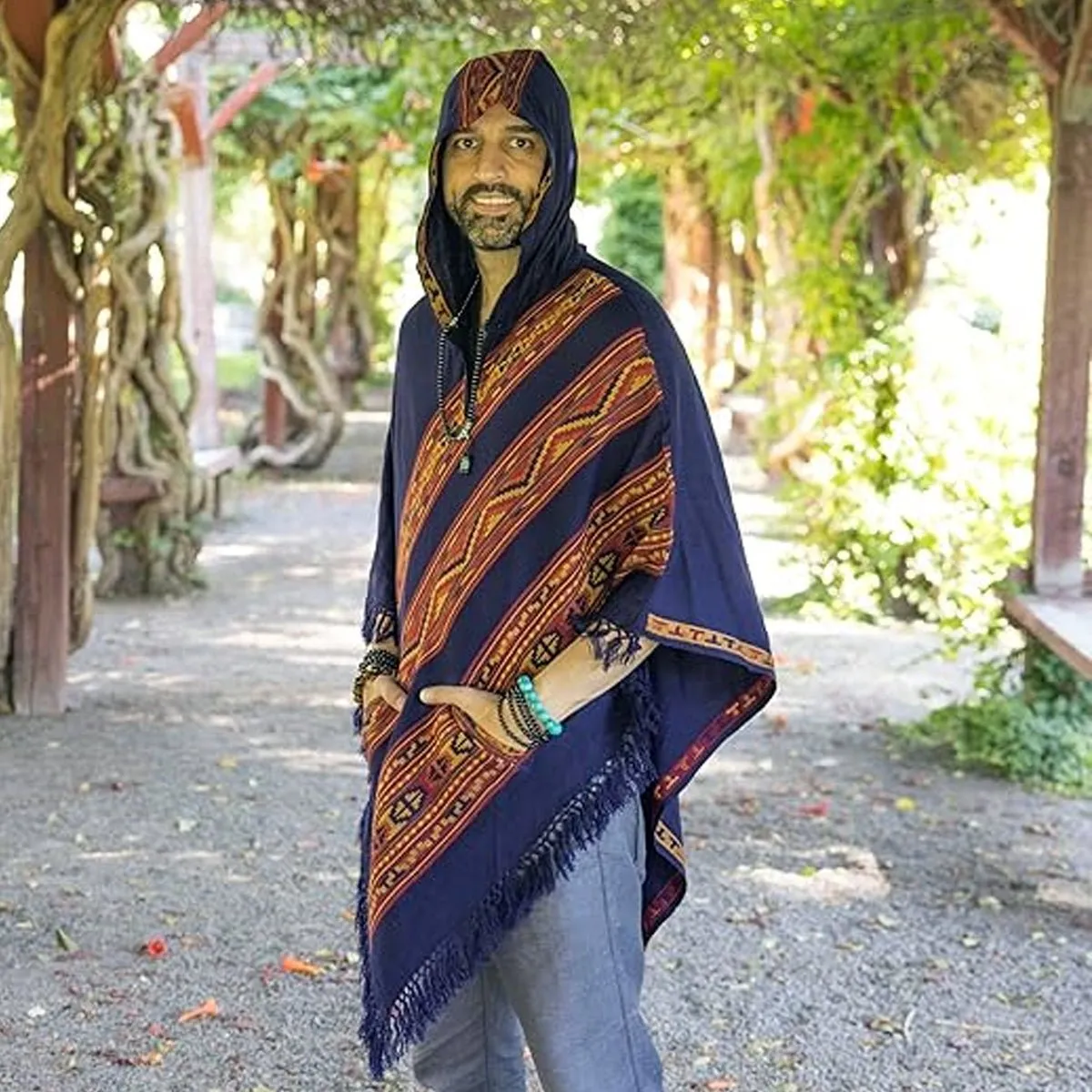 Hooded Poncho With Pockets (Elevate)