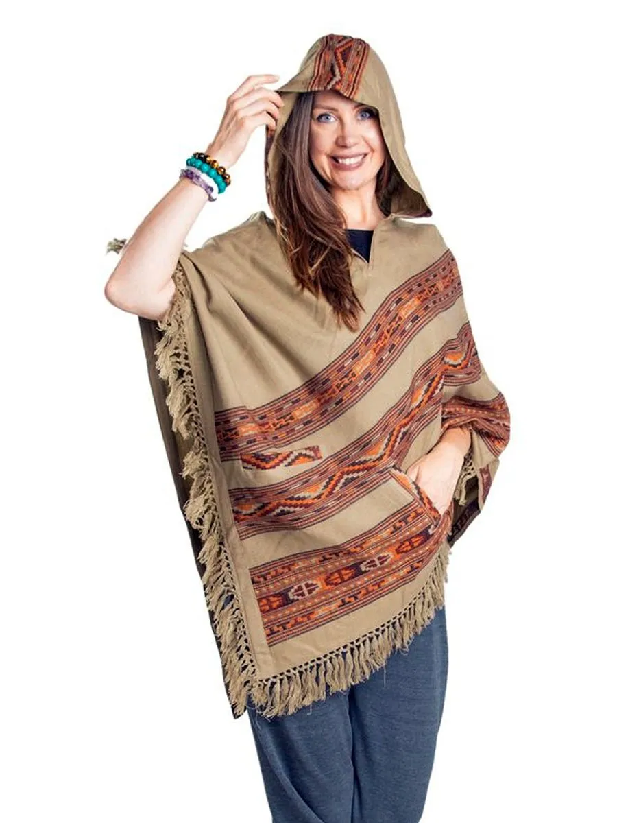 Hooded Poncho With Pockets (Elevate)