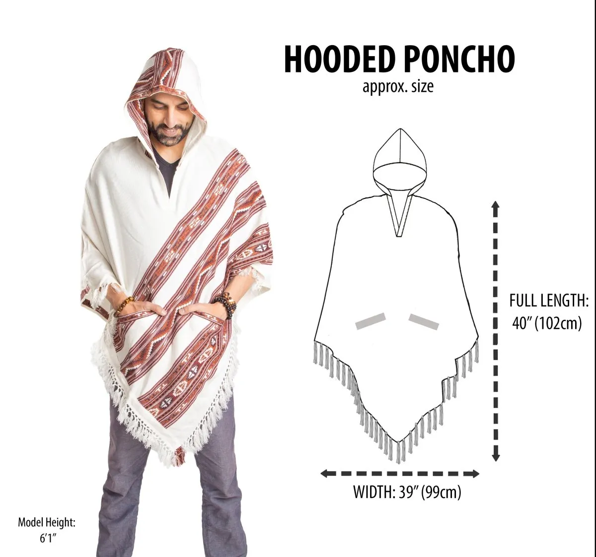 Hooded Poncho With Pockets (Elevate)