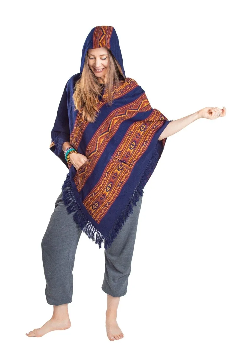 Hooded Poncho With Pockets (Elevate)