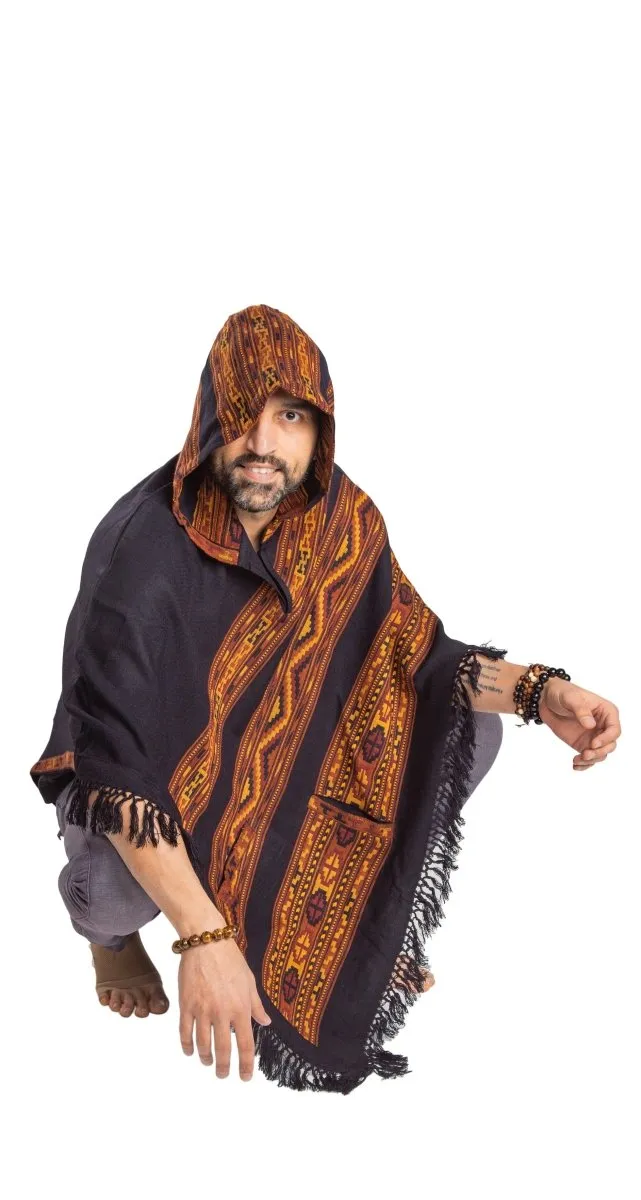 Hooded Poncho With Pockets (Elevate)