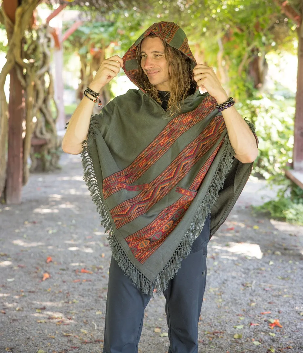 Hooded Poncho With Pockets (Elevate)