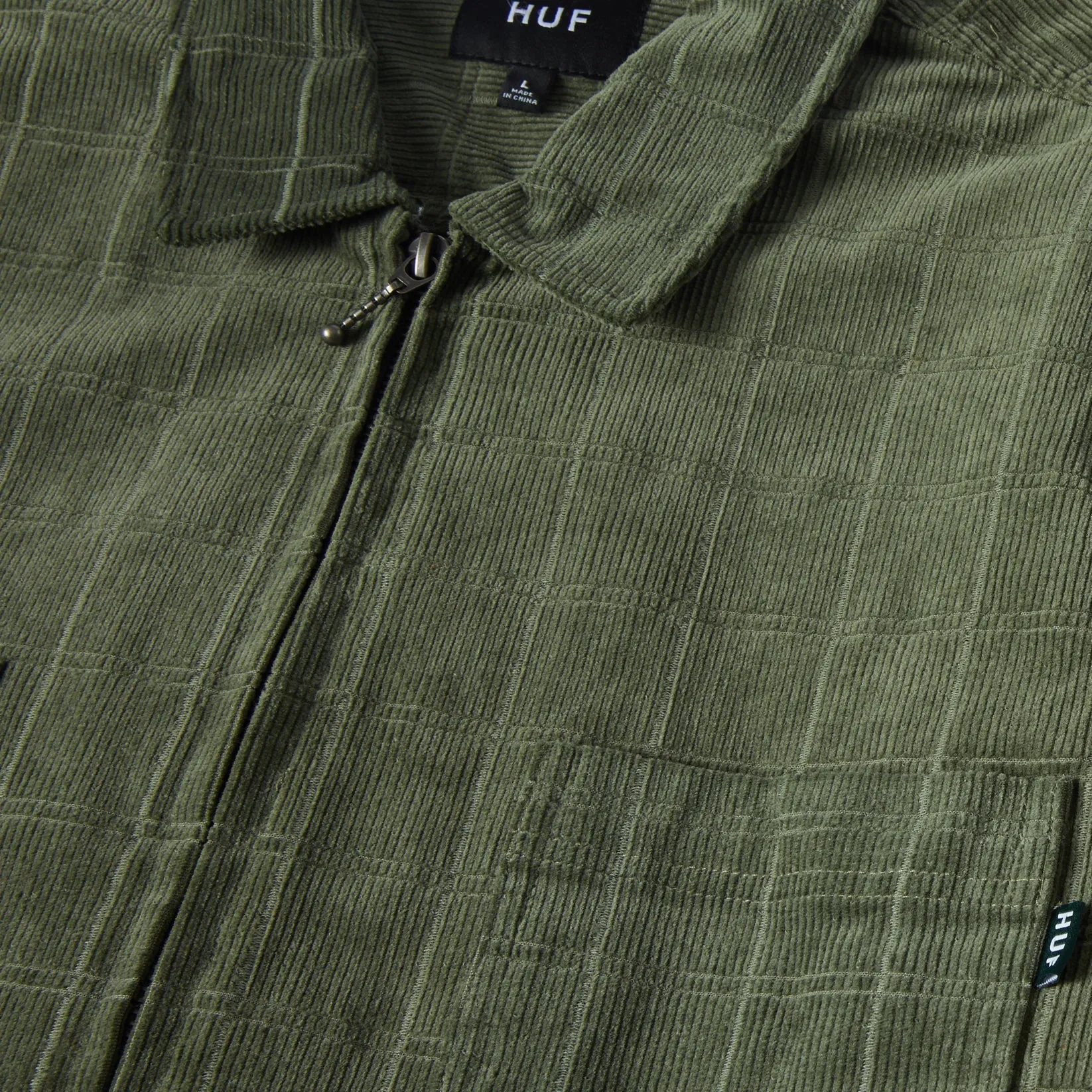 Huf Trenton Zip Shacket Olive