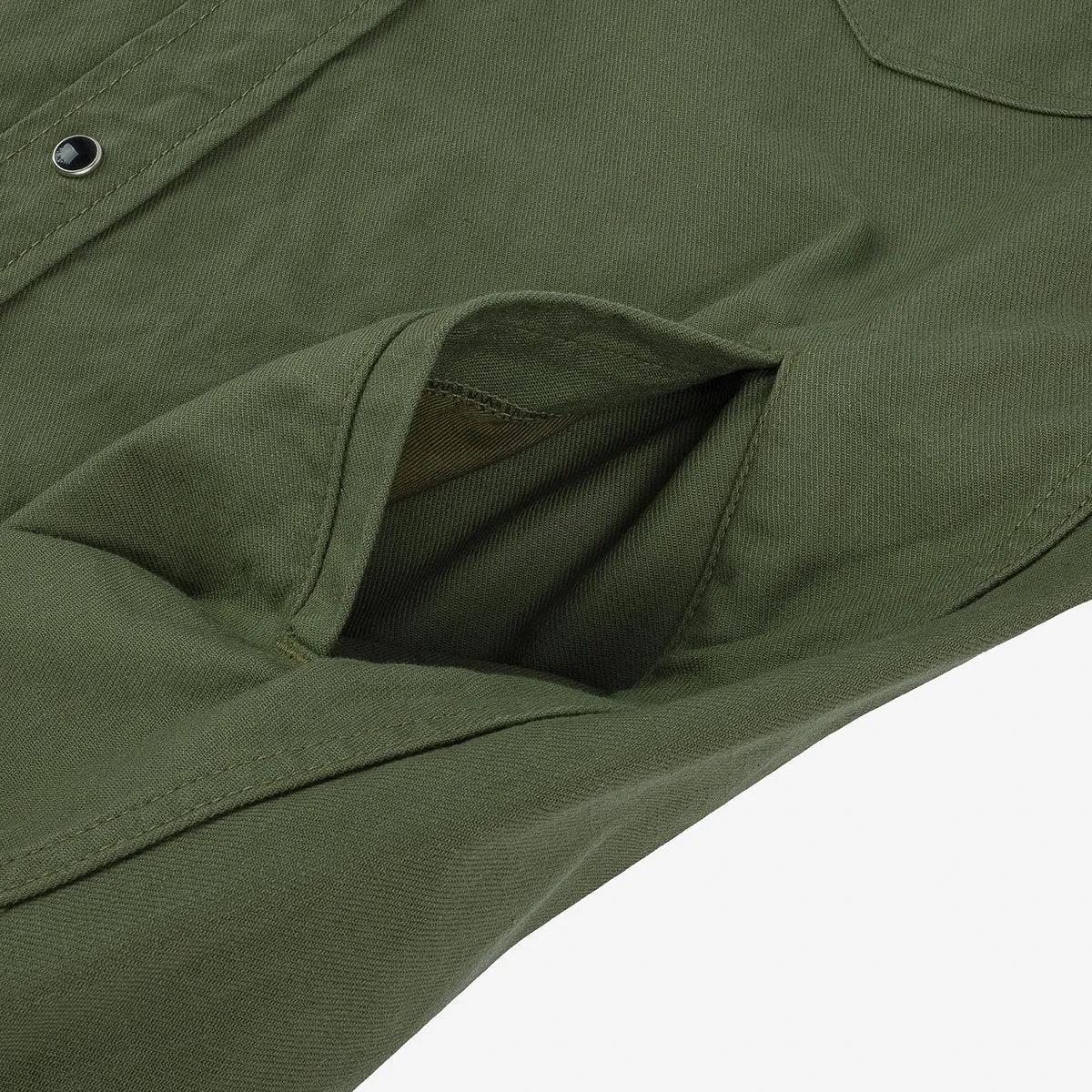 Iron Heart IHSH-381-OLV 9oz Military Serge CPO Shirt  - Olive