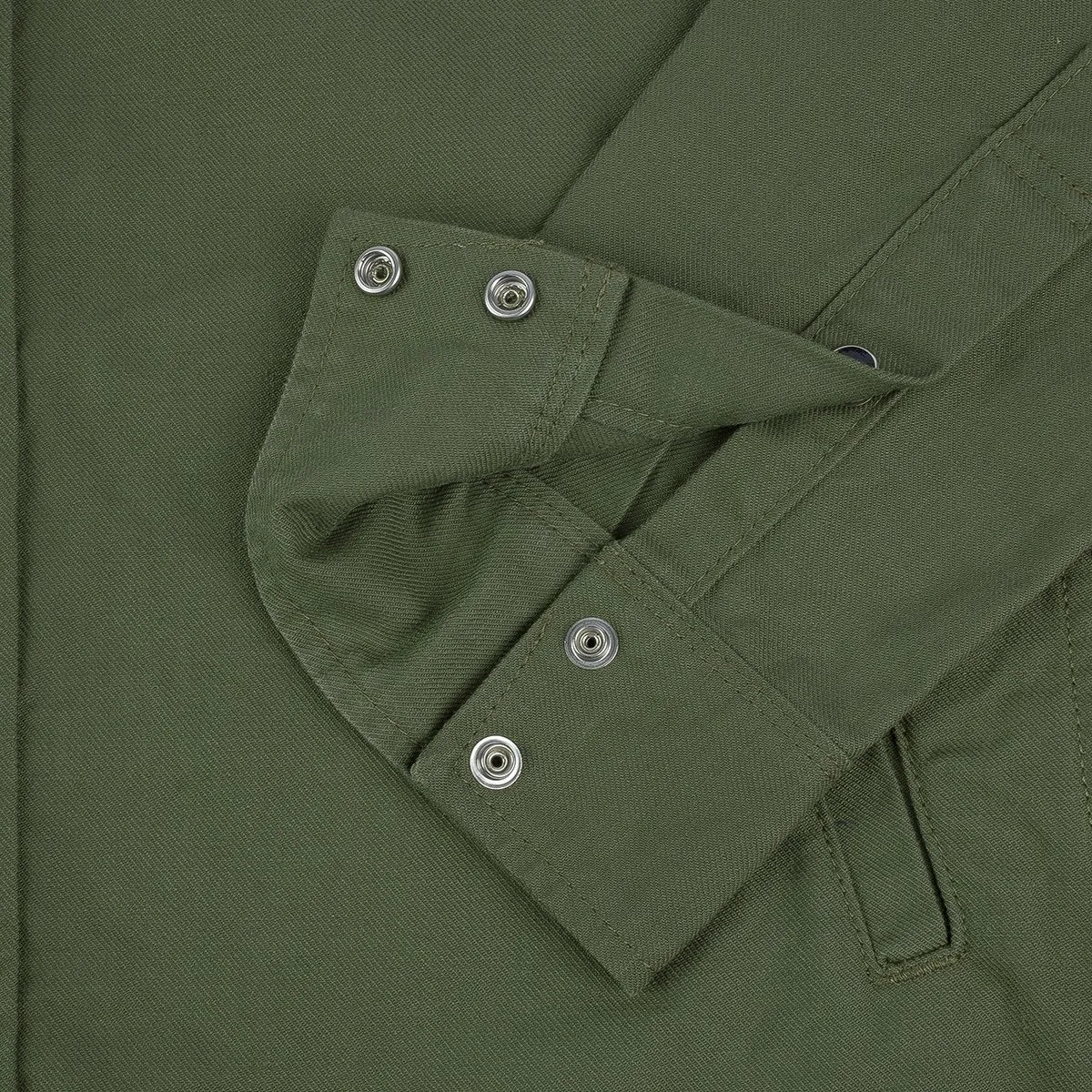 Iron Heart IHSH-381-OLV 9oz Military Serge CPO Shirt  - Olive