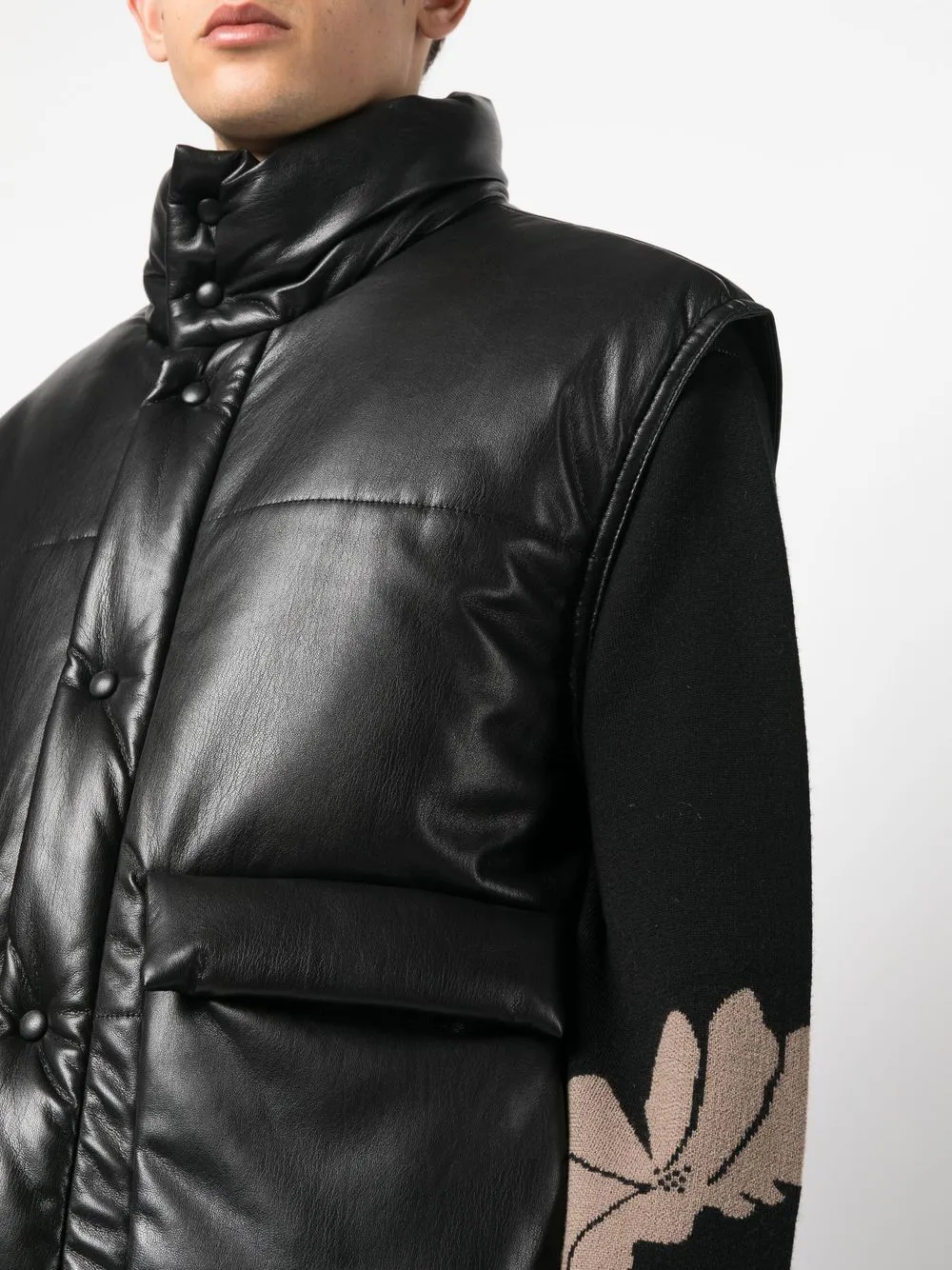 Jovan Faux-Leather Puffer Gilet