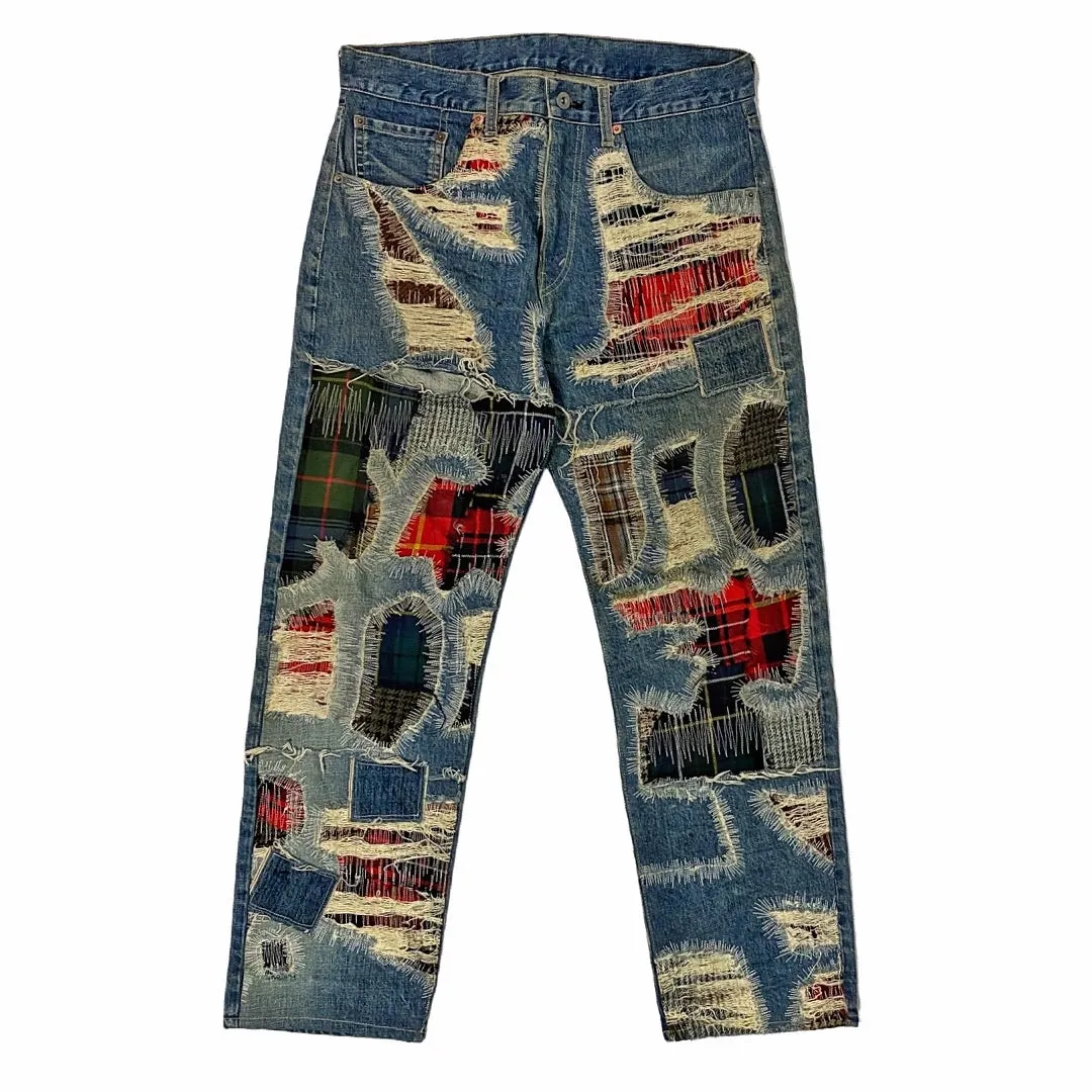 Junya Watanabe Reconstructed Flannel Denim AW17-18  Sz 32 / Small