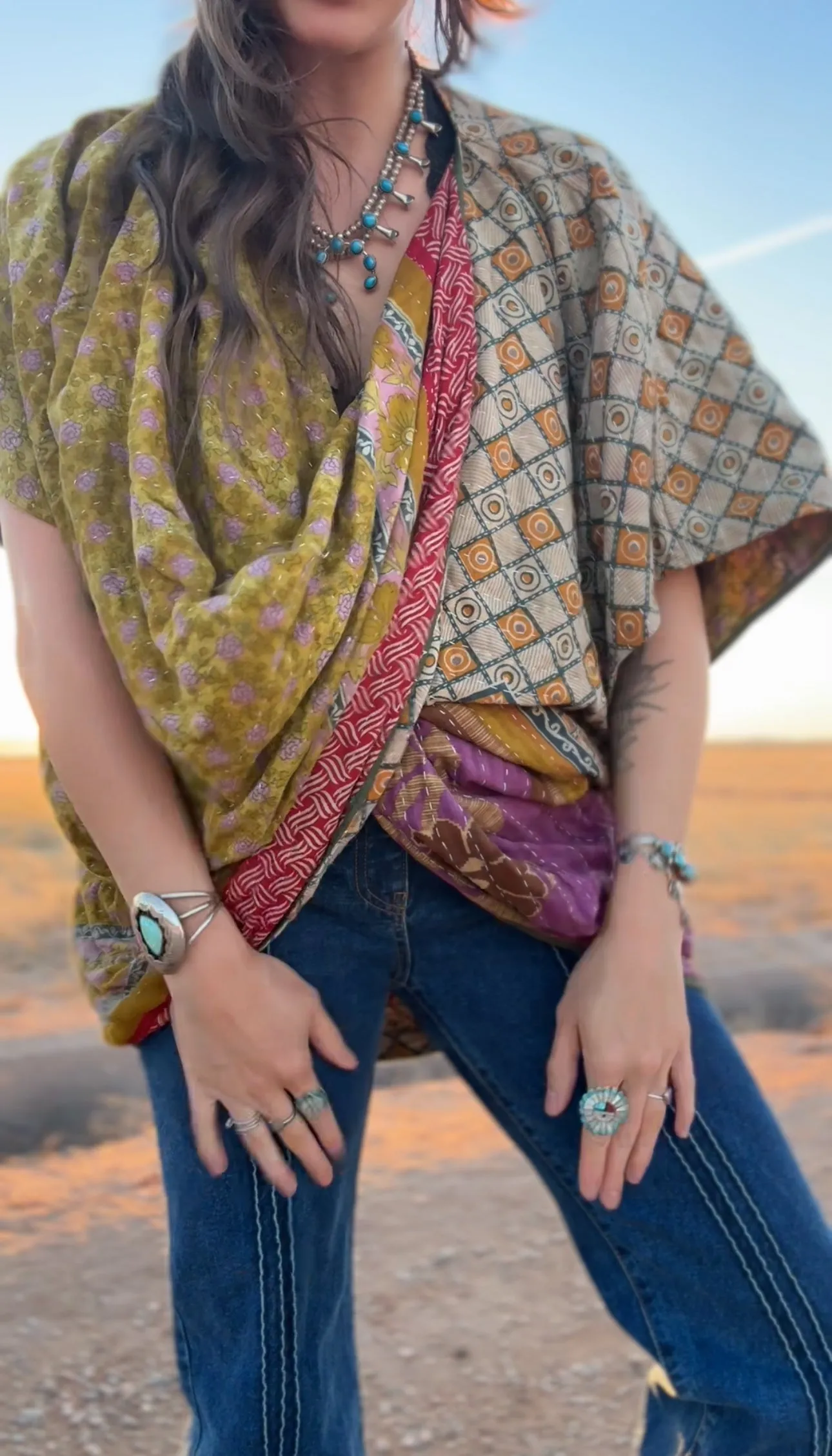 Kantha Cross Front Top - 003