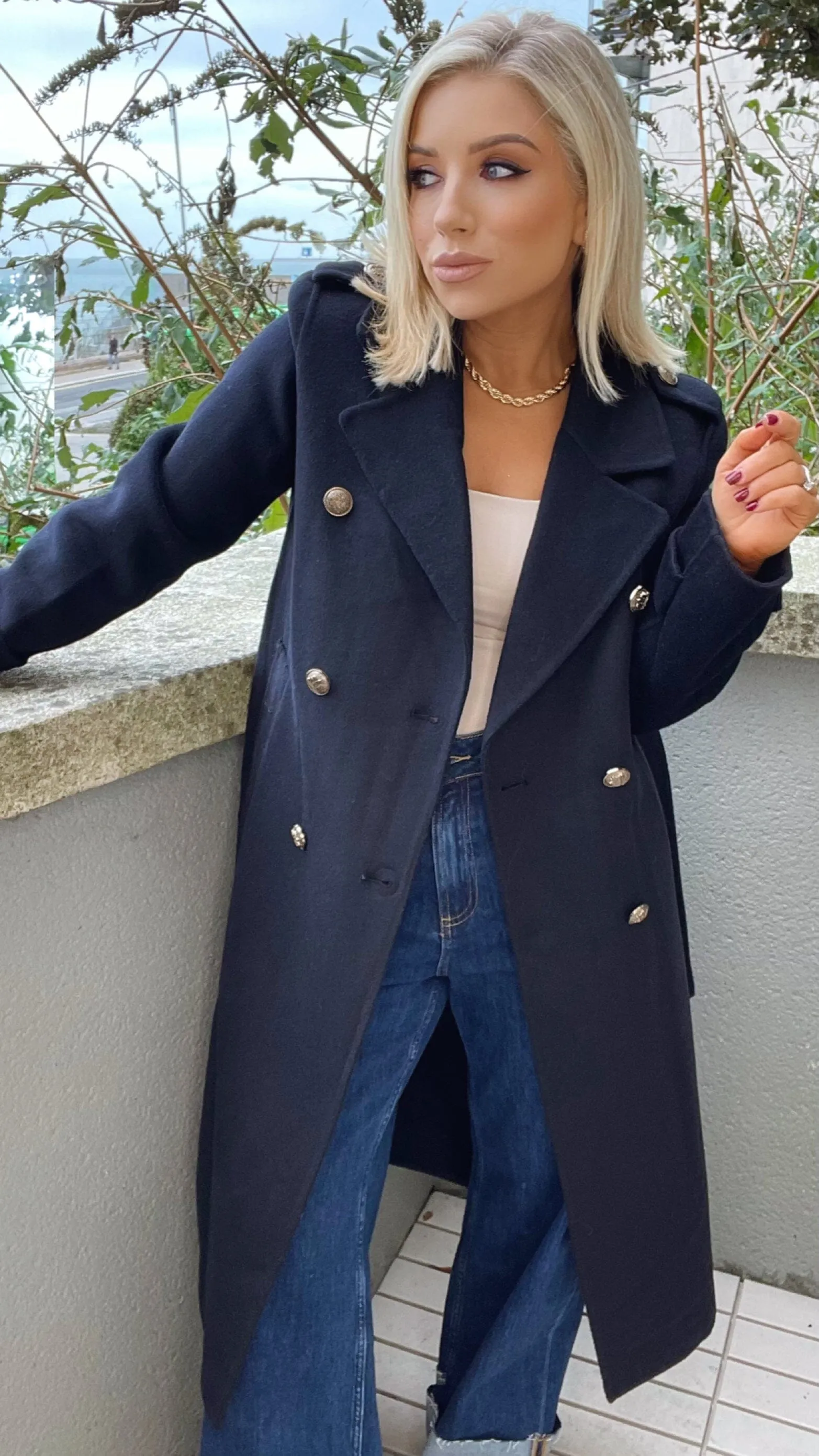 KIMBER WOOL COAT - NAVY