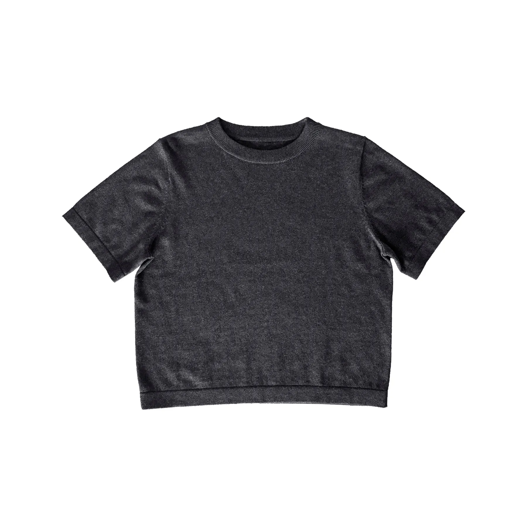 KNIT T-SHIRT - CHARCOAL