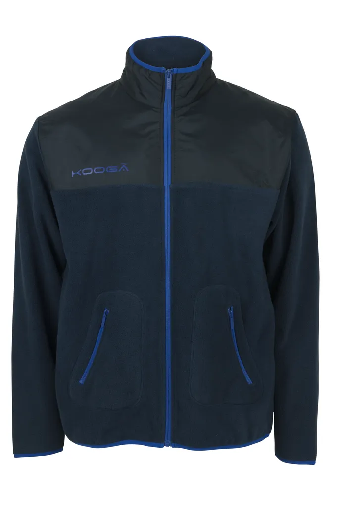 KOOGA MENS MICROFLEECE WITH OVERLAY RUGBY OFF FIELD JACKET NAVY