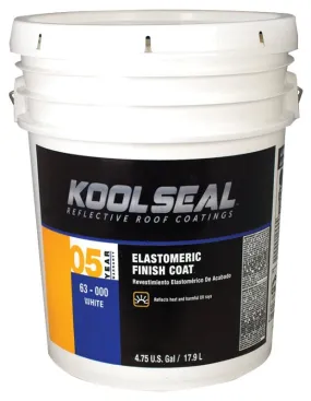 Kool Seal KS0063000-20 Elastomeric Roof Coating, White, 4.75 gal, Pail, Liquid :PAIL: QUANTITY: 1