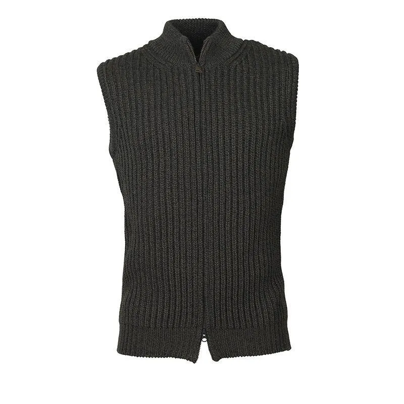 Laksen Dunbar Lambswool Mens Gilet - Palm Green