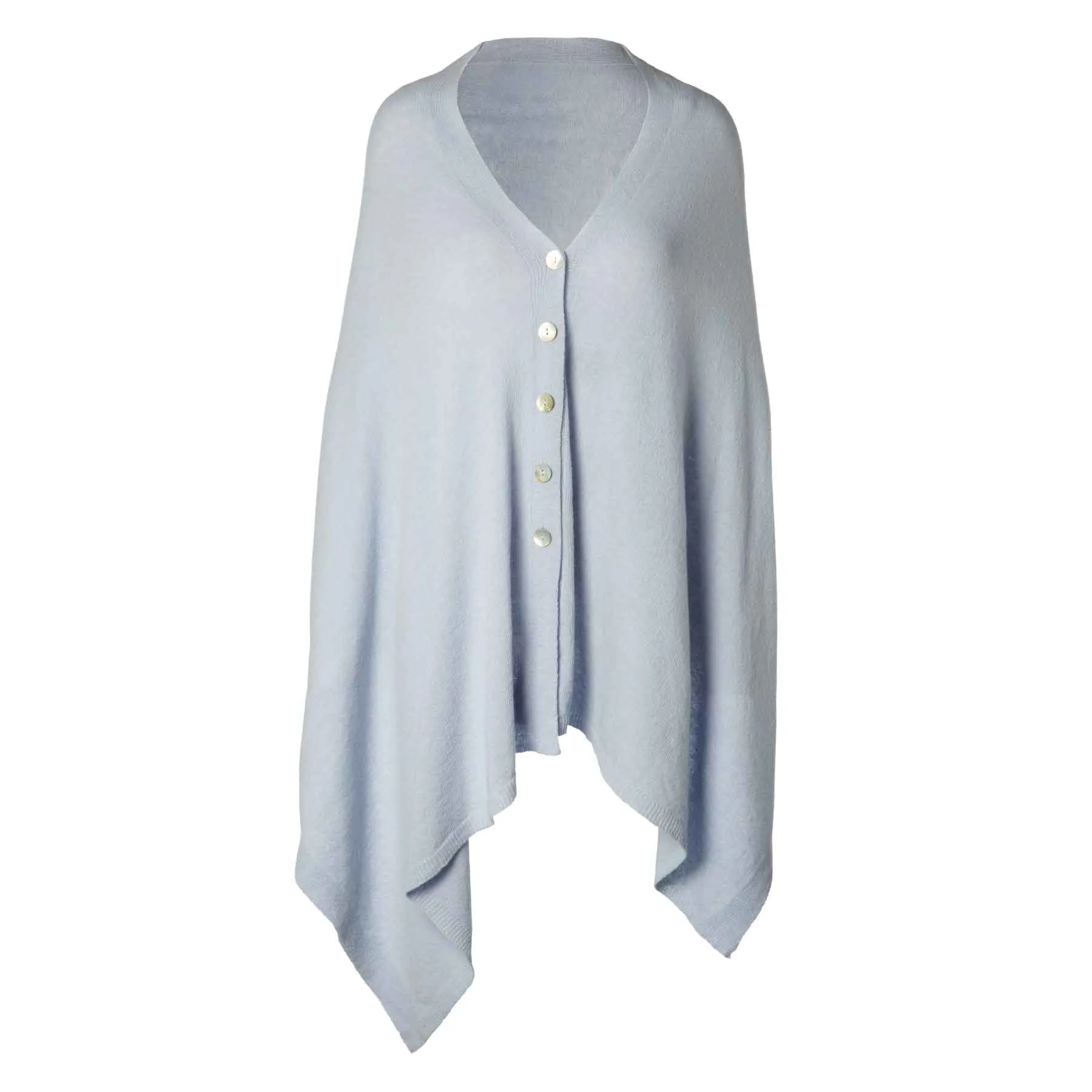 Lambswool Poncho- Light Blue