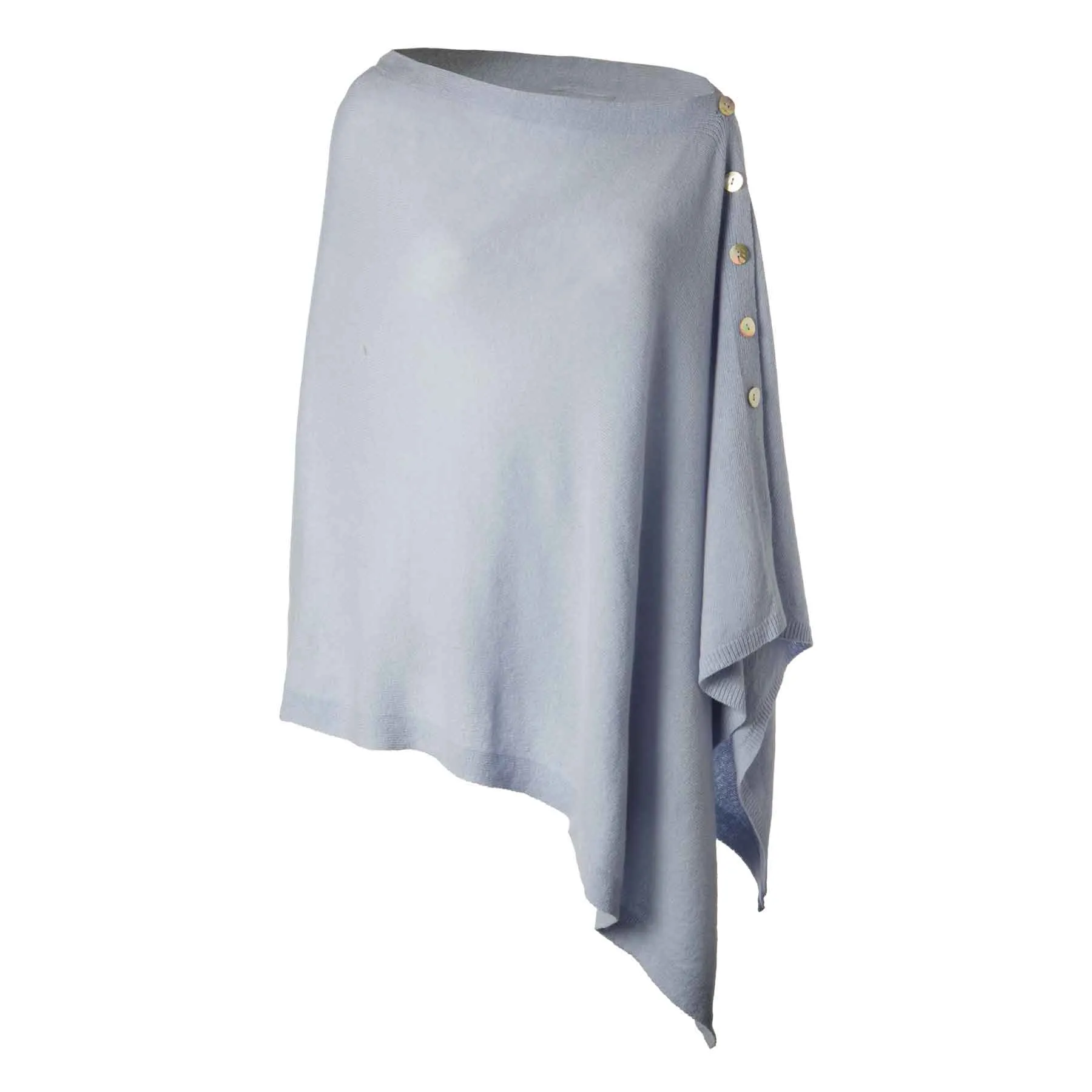 Lambswool Poncho- Light Blue