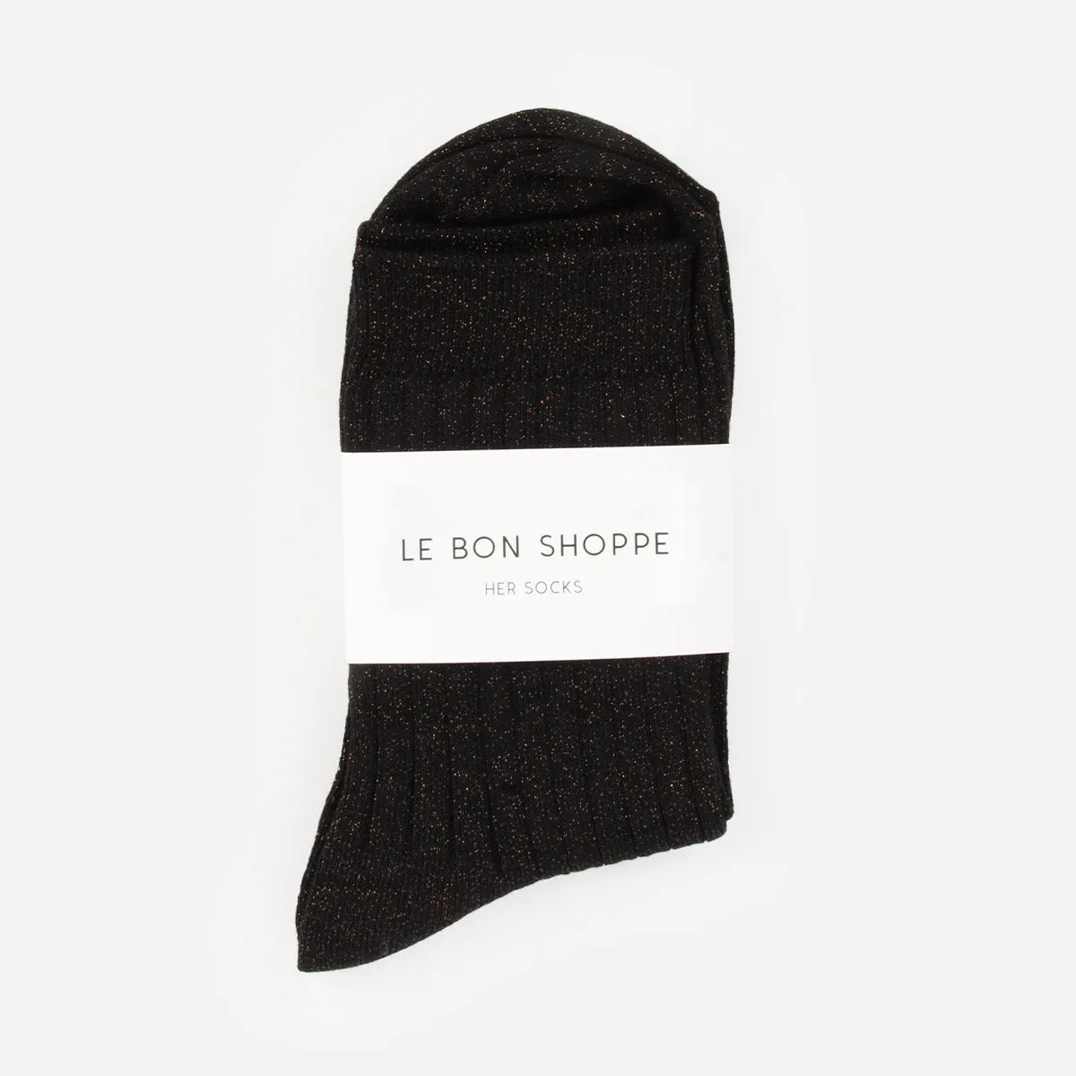 Le Bon Shoppe Her Socks Black Copper Glitter