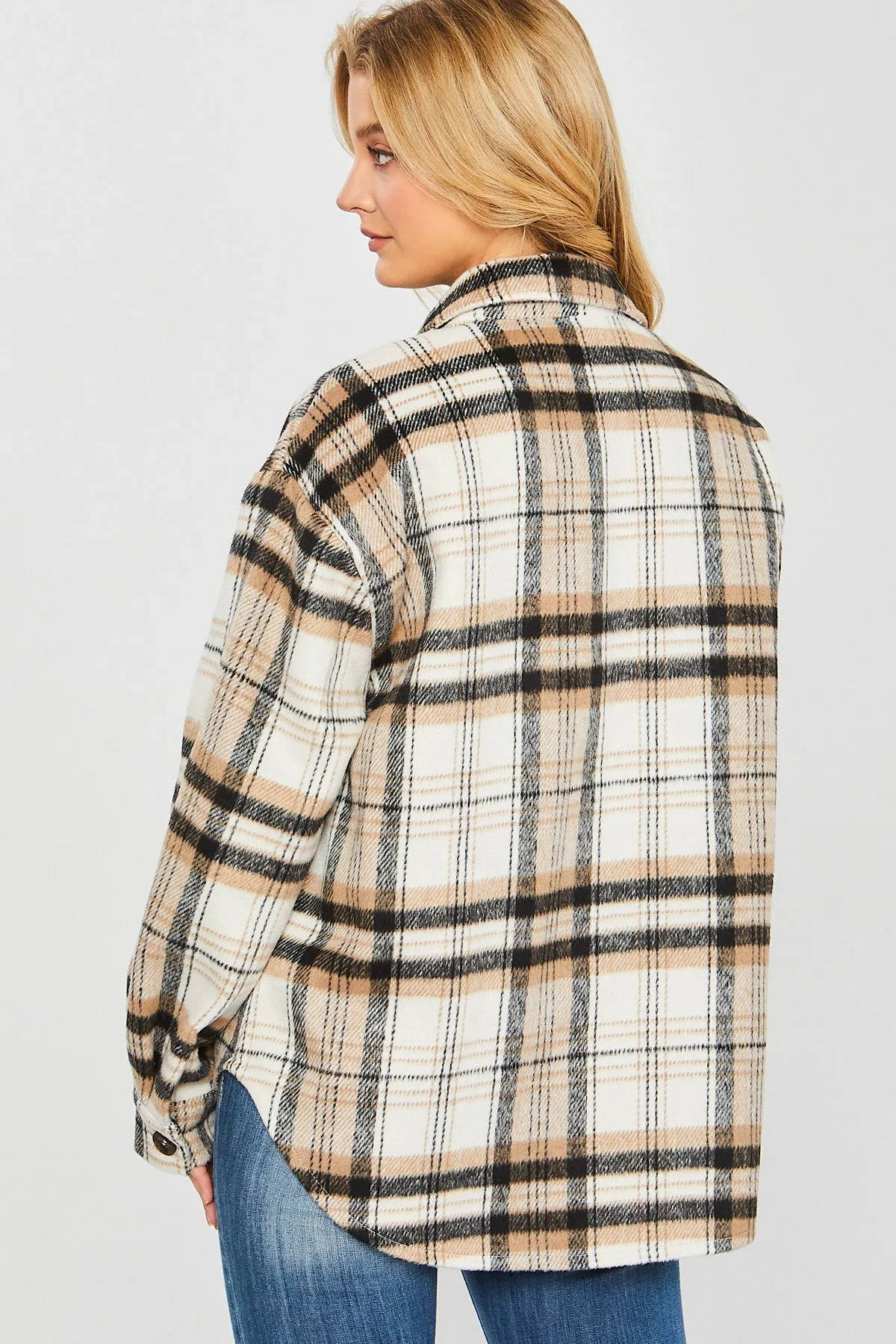 LT-80071 - PLAID BUST POCKET SHACKET 2-2-2